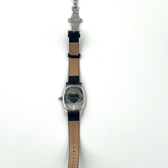 Judith Ripka Sterling Silver Watch- Mother of Pearl Heart Dial, Croc Strap, Rare - Picture 12 of 13